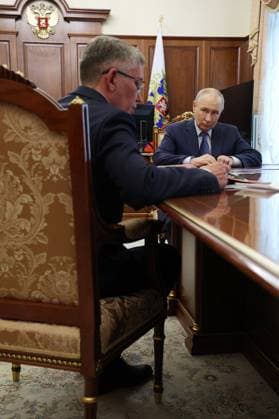 Putin receives Tula governor for regional development meeting in Moscow Russian President Vladimir Putin listens to a report from Tula Region Governor Dmitry Milyayev on social and economic developments in the region during a meeting at the Kremlin in Moscow on July 6, 2026. Russian authorities continue to focus on supporting regional economies amid slowing economic growth. Photo by Russian President official apaimages Russia Russia Russian Federation 070726_Russia_RPO_00(4) Copyright: xapaimagesxRussianxPresidentxxofficialx xapaimagesx