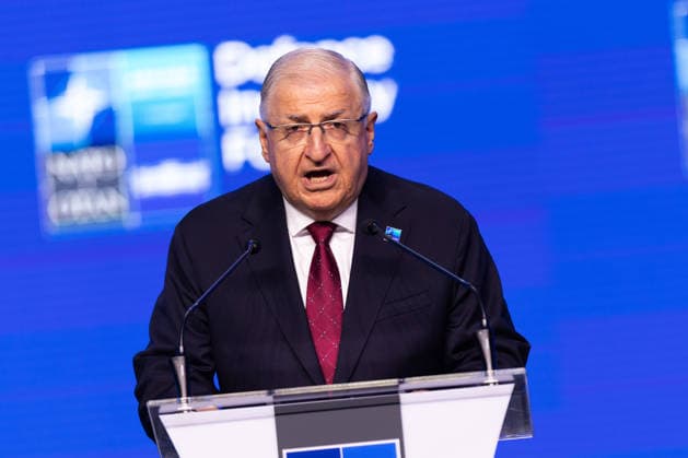 July 7, 2026, Ankara, Turkey: Turkish Minister of National Defence Yasar Guler speaks during the first day of the NATO Summit Defence Industry Forum, held as part of the NATO Summit. Ankara Turkey  - ZUMAl194 20260707_zip_l194_001 Copyright: xMarekxLadzinskix