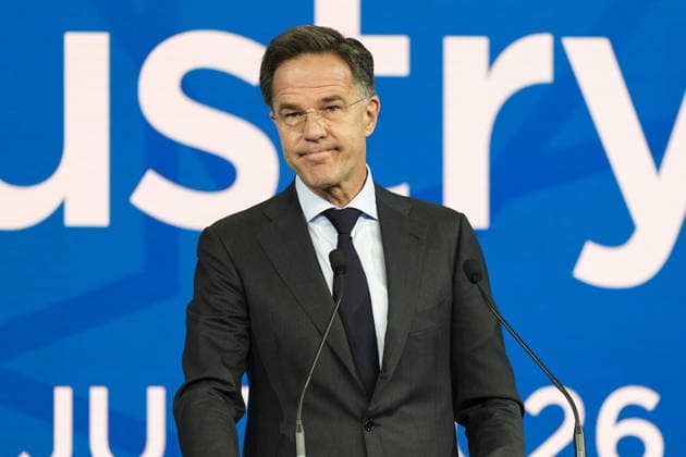 NATO Heads of State and Government Summit in Ankara ANKARA, TURKIYE - JULY 07: NATO Secretary General Mark Rutte delivers remarks at the Defense Industry Forum, held as part of the 36th NATO Heads of State and Government Summit in Ankara, Turkiye, on July 07, 2026. The forum focuses on transatlantic defense production and related investments. Dilara Irem Sancar Anadolu Ankara Turkey. Editorial use only. Please get in touch for any other usage.  Copyright: x2026xAnadoluxDilaraxIremxSancarx