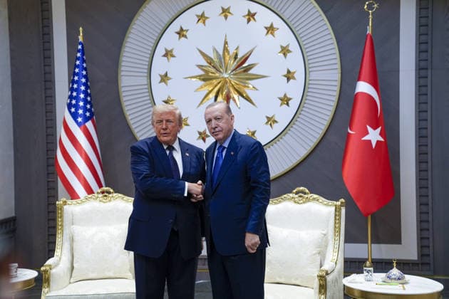 US President Donald Trump in Ankara ANKARA, TURKIYE - JULY 7: Turkish President Recep Tayyip Erdogan welcomes US President Donald Trump, who is paying an official visit to Turkiye ahead of the 36th NATO Heads of State and Government Summit, at Ankara Airport in Ankara, Turkiye, on July 07, 2026. Osmancan Gurdogan Anadolu Ankara Turkey. Editorial use only. Please get in touch for any other usage.  Copyright: x2026xAnadoluxOsmancanxGurdoganx