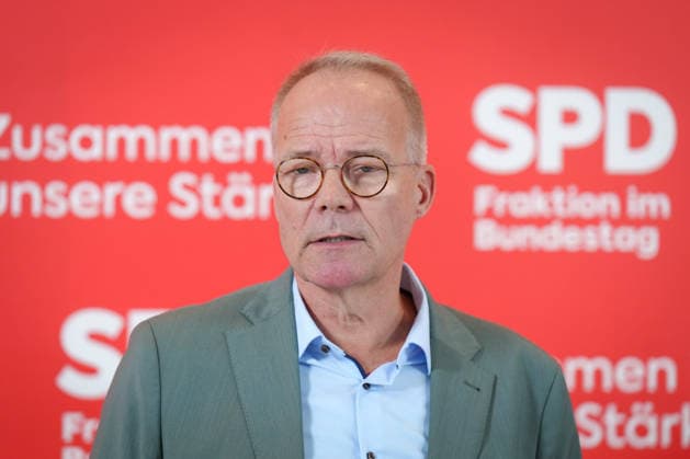 Pressekonferenz der SPD vor der Fraktionssitzung im Bundestag Matthias Miersch (SPD) bei der Pressekonferenz im Vorfeld der Fraktionssitzung im Bundestag, Berlin, 07.07.2026 Berlin Berlin Deutschland *** SPD Press Conference Ahead of the Parliamentary Group Meeting in the Bundestag: Matthias Miersch (SPD) at the press conference ahead of the parliamentary group meeting in the Bundestag, Berlin, July 7, 2026, Berlin, Berlin, Germany