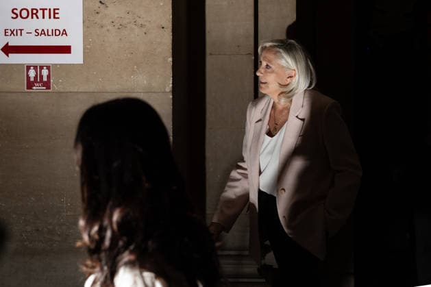 Paris, France, July 7, 2026 - President of far right party Rassemblement National (RN) parliamentary group Marine Le Pen arrives to attend the verdict in the appeal trial of RN former or actual members on charges of embezzlement of European public funds in a case of alleged European Parliament fake jobs at Paris Court of Appeal. A lower court last year sentenced longtime party leader and three time presidential candidate, Marine Le Pen, to a five year ban from public office and two years in prison over a fake jobs scam at the European Parliament. The appeals court will rule on whether to uphold the ban in a case that has upended her presidential aspirations.  Copyright: xAlexisxSciardx