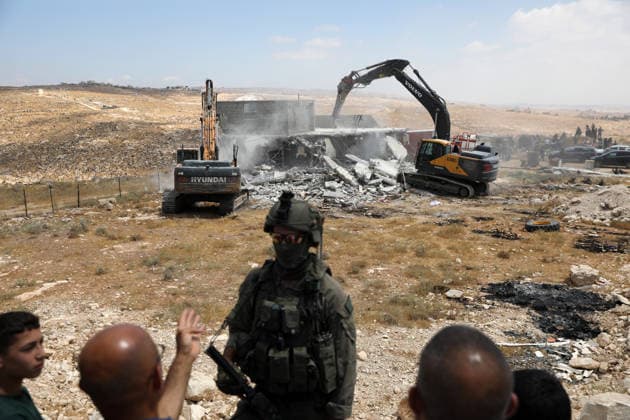 Israeli authorities demolish homes in Yatta south of Hebron Palestinians inspect demolished homes after Israeli authorities carried out demolition operations in the Yatta area, south of Hebron, in the occupied West Bank, on July 7, 2026. According to local sources, several homes were demolished on the grounds of lacking building permits, leaving a number of families displaced and causing damage to property. Photo by Mamoun Wazwaz apaimages Hebron West Bank Palestinian Territory 070726_Hebron_MW_00(18) Copyright: xapaimagesxMamounxWazwazx xapaimagesx