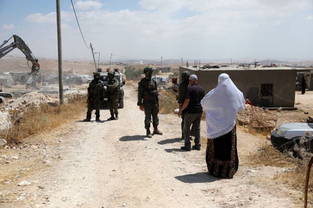 Israeli authorities demolish homes in Yatta south of Hebron Palestinians inspect demolished homes after Israeli authorities carried out demolition operations in the Yatta area, south of Hebron, in the occupied West Bank, on July 7, 2026. According to local sources, several homes were demolished on the grounds of lacking building permits, leaving a number of families displaced and causing damage to property. Photo by Mamoun Wazwaz apaimages Hebron West Bank Palestinian Territory 070726_Hebron_MW_00(13) Copyright: xapaimagesxMamounxWazwazx xapaimagesx