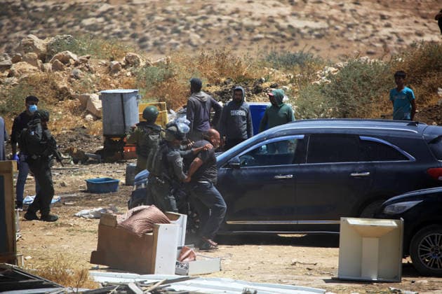 Israeli authorities demolish homes in Yatta south of Hebron Palestinians inspect demolished homes after Israeli authorities carried out demolition operations in the Yatta area, south of Hebron, in the occupied West Bank, on July 7, 2026. According to local sources, several homes were demolished on the grounds of lacking building permits, leaving a number of families displaced and causing damage to property. Photo by Mamoun Wazwaz apaimages Hebron West Bank Palestinian Territory 070726_Hebron_MW_00(31) Copyright: xapaimagesxMamounxWazwazx xapaimagesx