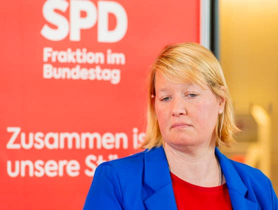 Wiebke Esdar EUR, Deutschland, Berlin: 07.07.2026: Pressestatement vor der Fraktionssitzung mit Wiebke Esdar (SPD) -Haushaltsexpertin der SPD. *** Wiebke Esdar, EUR, Germany, Berlin, July 7, 2026 Press statement ahead of the caucus meeting with Wiebke Esdar, SPD budget expert