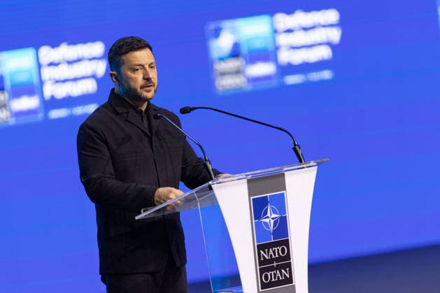 July 7, 2026, Ankara, Turkey: Ukrainian President Volodymyr Zelenskyy speaks during the NATO Defence Industry Forum. Ankara Turkey - ZUMAl194 20260707_zip_l194_017 Copyright: xMarekxLadzinskix
