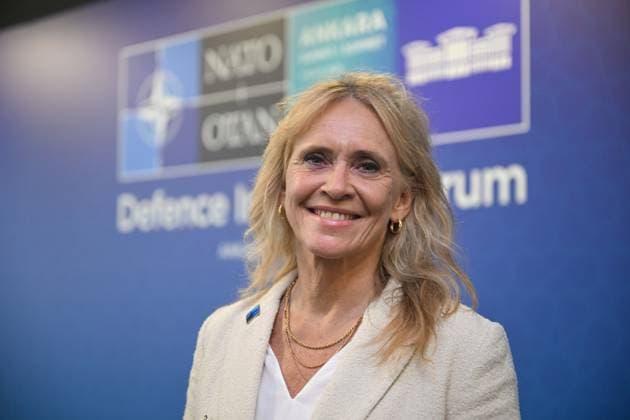 Iceland Foreign Affairs Minister Thorgerdur Katrin Gunnarsdottir ANKARA, TURKIYE - JULY 7: Iceland Foreign Affairs Minister Thorgerdur Katrin Gunnarsdottir speaks during an exclusive interview at the NATO Summit Defence Industry Forum held on the first day of the 36th NATO Heads of State and Government Summit in Ankara, Turkiye, on July 7, 2026. Ismail Aslandag Anadolu Ankara Turkey. Editorial use only. Please get in touch for any other usage.  Copyright: x2026xAnadoluxIsmailxAslandagx