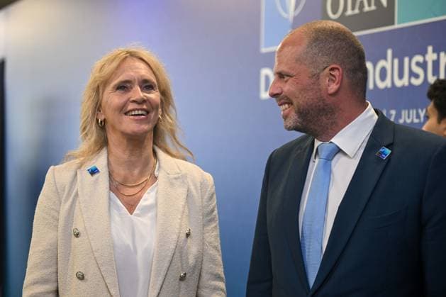 Iceland Foreign Affairs Minister Thorgerdur Katrin Gunnarsdottir ANKARA, TURKIYE - JULY 7: Iceland Foreign Affairs Minister Thorgerdur Katrin Gunnarsdottir (L) and Minister of Defence of Belgium Theo Francken (R) attend the Defence Industry Forum held on the first day of the 36th NATO Heads of State and Government Summit in Ankara, Turkiye, on July 7, 2026. Ismail Aslandag Anadolu Ankara Turkey. Editorial use only. Please get in touch for any other usage.  Copyright: x2026xAnadoluxIsmailxAslandagx