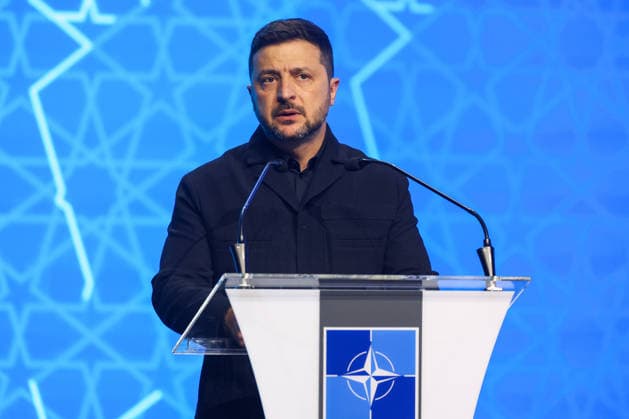 July 7, 2026, Ankara, Turkey: Volodymyr Zelenskyy, the President of Ukraine, speaks at the Defence Industry Forum during the 2026 NATO Ankara Summit in Ankara, Turkiye, on July 7th, 2026. Ankara Turkey - ZUMAz156 20260707_zip_z156_002 Copyright: xBeataxZawrzelx
