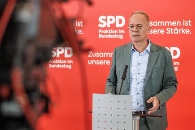Statement SPD Matthias Miersch SPD Vorsitzender, bei einem Statement SPD am 07.07.26 in Berlin. Berlin Berlin Deutschland Reichstag *** Statement by Matthias Miersch, SPD Chairman, during an SPD press conference on July 7, 2026, in Berlin, Berlin, Berlin, Germany, at the Reichstag