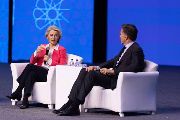 July 7, 2026, Ankara, Turkey: European Commission President Ursula von der Leyen and NATO Secretary General Mark Rutte attend a panel discussion during the NATO Defence Industry Forum. Ankara Turkey - ZUMAl194 20260707_zip_l194_037 Copyright: xMarekxLadzinskix