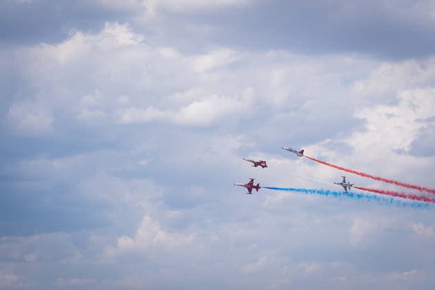 Turkish President Recep Tayyip Erdogan welcomes US President Donald Trump in Ankara ANKARA, TURKIYE - JULY 07: Turkish Stars, the aerobatic demonstration team of the Turkish Air Force, conduct a salute flight in the skies over the Turkish Presidential Complex where Turkish President Recep Tayyip Erdogan welcomes U.S. President Donald Trump, who arrived in Turkiye for an official visit ahead of the 36th NATO Summit of Heads of State and Government, in Ankara, Turkiye, on July 07, 2026. Ahmet Serdar Eser Anadolu Ankara Turkey. Editorial use only. Please get in touch for any other usage.  Copyright: x2026xAnadoluxAhmetxSerdarxEserx