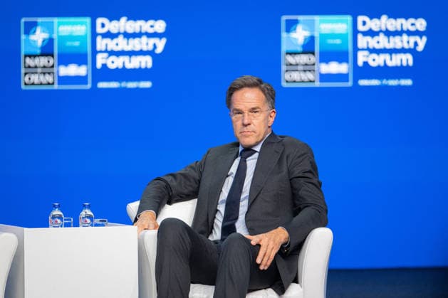 Ursula von der Leyen and Mark Rutte during NATO Summit - Ankara AJ NATO Secretary General Mark Rutte speaks during the Defence Industry Forum at the 36th NATO (OTAN) Heads of State and Government Summit in Ankara, Turkiye on July 7, 2026. Photo by Alexis Jumeau ABACAPRESS.COM. Ankara  Copyright: xJumeauxAlexis ABACAx