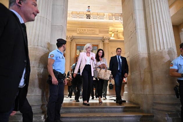 French court shortens Le Pen s ineligibility ban, allowing 2027 presidential run PARIS, FRANCE - JULY 7: Member of parliament for the Rassemblement National (National Rally - RN) party French far-right leader Marine Le Pen exits after the verdict in her appeal trial at the Paris courthouse on the Ile de la Cite in Paris, France, on July 7, 2026. The Paris Court of Appeal on Tuesday shortened National Rally leader Marine Le Pen s ineligibility ban to 45 months, with 30 months suspended, clearing the way for her to run in the 2027 presidential election. After finding her guilty of misusing public funds, the appeals court sentenced Le Pen to 45 months of ineligibility, 30 months of which were suspended, according to Le Monde. Mustafa Yalcin  Copyright: x2026xAnadoluxMustafaxYalcinx