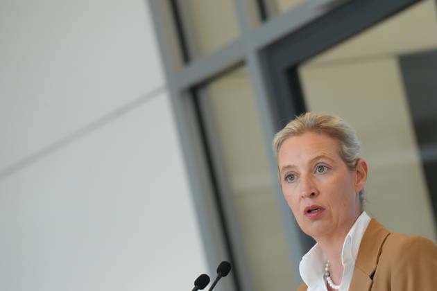 Pressekonferenz der AfD vor der Fraktionssitzung im Bundestag Alice Weidel im Portrait bei der Pressekonferenz im Vorfeld der Fraktionssitzung im Bundestag, Berlin, 07.07.2026 Berlin Berlin Deutschland *** AfD Press Conference Ahead of the Parliamentary Group Meeting in the Bundestag: A Portrait of Alice Weidel at the Press Conference Ahead of the Parliamentary Group Meeting in the Bundestag, Berlin, July 7, 2026, Berlin, Berlin, Germany