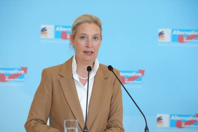 Pressekonferenz der AfD vor der Fraktionssitzung im Bundestag Alice Weidel im Portrait bei der Pressekonferenz im Vorfeld der Fraktionssitzung im Bundestag, Berlin, 07.07.2026 Berlin Berlin Deutschland *** AfD Press Conference Ahead of the Parliamentary Group Meeting in the Bundestag: A Portrait of Alice Weidel at the Press Conference Ahead of the Parliamentary Group Meeting in the Bundestag, Berlin, July 7, 2026, Berlin, Berlin, Germany
