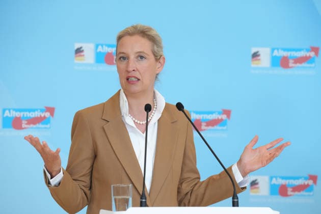 Pressekonferenz der AfD vor der Fraktionssitzung im Bundestag Alice Weidel im Portrait mit aussagekraeftiger Mimik und Gestik bei der Pressekonferenz im Vorfeld der Fraktionssitzung im Bundestag, Berlin, 07.07.2026 Berlin Berlin Deutschland *** AfD press conference ahead of the parliamentary group meeting in the Bundestag: A portrait of Alice Weidel, displaying expressive facial expressions and gestures, at the press conference ahead of the parliamentary group meeting in the Bundestag, Berlin, July 7, 2026, Berlin, Berlin, Germany