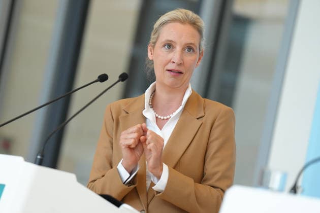 Pressekonferenz der AfD vor der Fraktionssitzung im Bundestag Alice Weidel im Portrait bei der Pressekonferenz im Vorfeld der Fraktionssitzung im Bundestag, Berlin, 07.07.2026 Berlin Berlin Deutschland *** AfD Press Conference Ahead of the Parliamentary Group Meeting in the Bundestag: A Portrait of Alice Weidel at the Press Conference Ahead of the Parliamentary Group Meeting in the Bundestag, Berlin, July 7, 2026, Berlin, Berlin, Germany