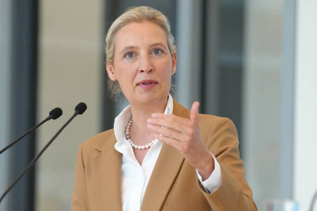 Pressekonferenz der AfD vor der Fraktionssitzung im Bundestag Alice Weidel im Portrait bei der Pressekonferenz im Vorfeld der Fraktionssitzung im Bundestag, Berlin, 07.07.2026 Berlin Berlin Deutschland *** AfD Press Conference Ahead of the Parliamentary Group Meeting in the Bundestag: A Portrait of Alice Weidel at the Press Conference Ahead of the Parliamentary Group Meeting in the Bundestag, Berlin, July 7, 2026, Berlin, Berlin, Germany