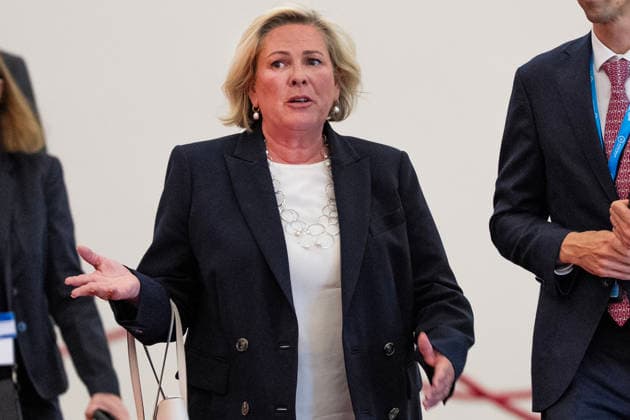 World Summit on Artificial Intelligence Jean Marc Ferré MAXPPP Geneva July 7, 2026 Halla Tomasdottir, former President of Iceland, arrives to participate in the World Summit on Artificial Intelligence at Palexpo in Geneva on July 7, 2026. Photo by Jean Marc Ferré MAXPPP Geneva, Geneva, Switzerland  Copyright: xMAXPPPxJeanxMarcxFerréx FRR202607078234 FRR202607078234