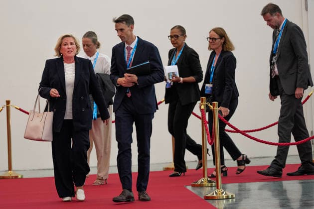 World Summit on Artificial Intelligence Jean Marc Ferré MAXPPP Geneva July 7, 2026 Halla Tomasdottir, former President of Iceland, arrives to participate in the World Summit on Artificial Intelligence at Palexpo in Geneva on July 7, 2026. Photo by Jean Marc Ferré MAXPPP Geneva, Geneva, Switzerland  Copyright: xMAXPPPxJeanxMarcxFerréx FRR202607078236 FRR202607078236