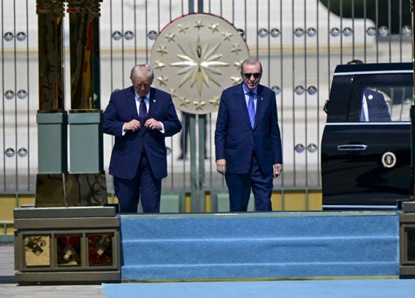 Turkish President Erdogan welcomes US President Trump with official ceremony in Ankara ANKARA, TURKIYE - JULY 7: Turkish President Recep Tayyip Erdogan welcomes US President Donald Trump, who is paying an official visit to Turkiye ahead of the 36th NATO Heads of State and Government Summit in Ankara, with an official ceremony at the Presidential Complex in Ankara, Turkiye on July 7, 2026. Utku Ucrak Anadolu Ankara Turkey. Editorial use only. Please get in touch for any other usage.  Copyright: x2026xAnadoluxUtkuxUcrakx