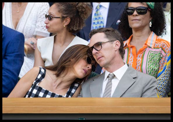 . 07 07 2026. London, United Kingdom. Benedict Cumberbatch and Sophie Hunter in the Royal Box on day nine of the Wimbledon Tennis Championships in London.  xStephenxLockx xi-Imagesx IIM-26890-0036