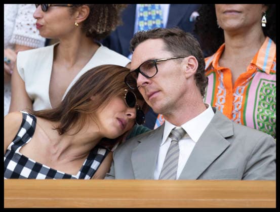 . 07 07 2026. London, United Kingdom. Benedict Cumberbatch and Sophie Hunter in the Royal Box on day nine of the Wimbledon Tennis Championships in London.  xStephenxLockx xi-Imagesx IIM-26890-0037