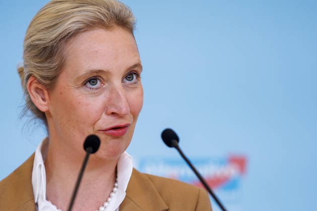 Statement AfD Alice Weidel (AfD), bei einem Statement der AfD am 07.07.26 in Berlin. Berlin Berlin Deutschland Reichstag *** Statement by AfD s Alice Weidel, during an AfD press conference on July 7, 2026, in Berlin, Berlin, Berlin, Germany, at the Reichstag