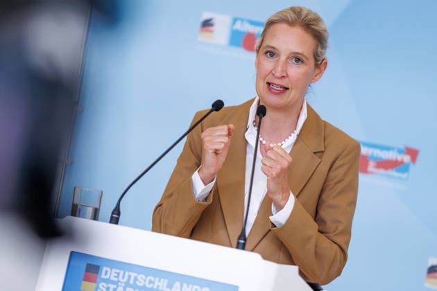 Statement AfD Alice Weidel (AfD), bei einem Statement der AfD am 07.07.26 in Berlin. Berlin Berlin Deutschland Reichstag *** Statement by AfD s Alice Weidel, during an AfD press conference on July 7, 2026, in Berlin, Berlin, Berlin, Germany, at the Reichstag