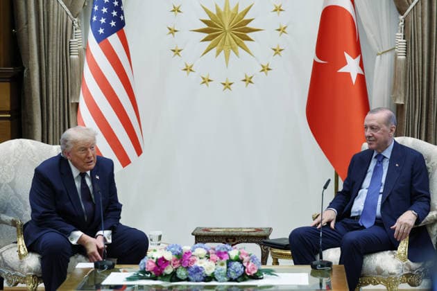Turkish President Erdogan welcomes US President Trump with official ceremony in Ankara ANKARA, TURKIYE - JULY 7: (----EDITORIAL USE ONLY MANDATORY CREDIT - TURKISH PRESIDENCY MURAT KULA HANDOUT - NO MARKETING NO ADVERTISING CAMPAIGNS - DISTRIBUTED AS A SERVICE TO CLIENTS----) Turkish President Recep Tayyip Erdogan meets with US President Donald Trump, who is paying an official visit to Turkiye ahead of the 36th NATO Heads of State and Government Summit, at the Presidential Complex in Ankara, Turkiye on July 7, 2026. TUR Presidency Murat Kula Anadolu Ankara Turkey. Editorial use only. Please get in touch for any other usage.  Copyright: x2026xAnadoluxTURxPresidencyx xMuratxKulax