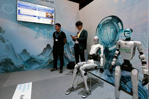 AI FOR GOOD GLOBAL SUMMIT PHOTOPQR LE DAUPHINE Grégory YETCHMENIZA Geneva, July 7, 2026, Geneva, Switzerland, July 7: The AI for Good Summit—artificial intelligence for the common good—organized under the auspices of the UN, is open to the public at Palexpo, featuring an exhibition and conferences. It showcases the latest humanoid robots and aims to lay the groundwork for ethical governance, with Geneva hoping to become the global hub for this initiative. Grégory Yetchmeniza, Le Dauphiné Libéré World Summit on Artificial Intelligence at Palexpo in Geneva, July 7, 2026, Geneva, France  Copyright: xPHOTOPQR LExDAUPHINE MAXPPPxGrégoryxYETCHMENIZAx 20260707JDL8400 20260707JDL8400