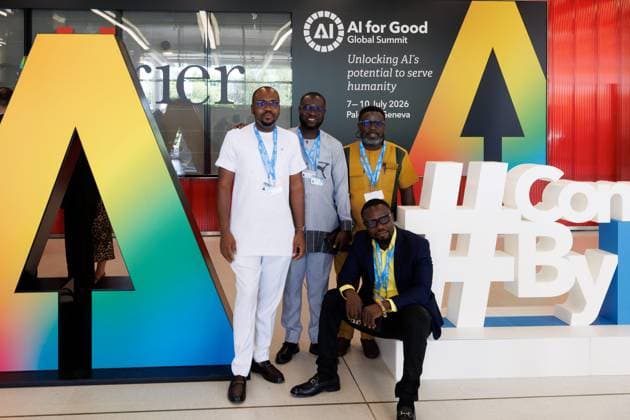 AI FOR GOOD GLOBAL SUMMIT PHOTOPQR LE DAUPHINE Grégory YETCHMENIZA Geneva, July 7, 2026, Geneva, Switzerland, July 7: The AI for Good Summit—artificial intelligence for the common good—organized under the auspices of the UN, is open to the public at Palexpo, featuring an exhibition and conferences. It showcases the latest humanoid robots and aims to lay the groundwork for ethical governance, with Geneva hoping to become the global hub for this initiative. Grégory Yetchmeniza, Le Dauphiné Libéré World Summit on Artificial Intelligence at Palexpo in Geneva, July 7, 2026, Geneva, France  Copyright: xPHOTOPQR LExDAUPHINE MAXPPPxGrégoryxYETCHMENIZAx 20260707JDL8418 20260707JDL8418