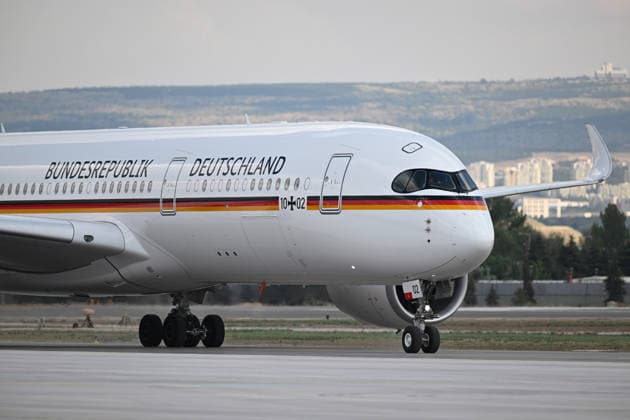 German Chancellor Friedrich Merz arrives Ankara for 36th NATO Summit ANKARA, TURKIYE - JULY 7: Plane carrying, German Chancellor Friedrich Merz, arrives at Ankara Airport ahead of the 36th NATO Summit in Ankara, Turkiye on July 7, 2026. Muhammed Abdullah Kurtar Anadolu Ankara Turkey. Editorial use only. Please get in touch for any other usage.  Copyright: x2026xAnadoluxMuhammedxAbdullahxKurtarx