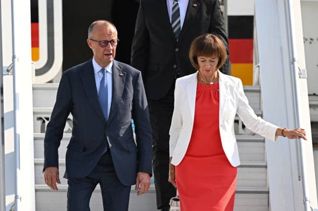 German Chancellor Friedrich Merz arrives Ankara for 36th NATO Summit ANKARA, TURKIYE - JULY 7: German Chancellor Friedrich Merz and his wife Charlotte Merz arrive at Ankara Airport for the 36th NATO Summit in Ankara, Turkiye on July 7, 2026. Muhammed Abdullah Kurtar Anadolu Ankara Turkey. Editorial use only. Please get in touch for any other usage.  Copyright: x2026xAnadoluxMuhammedxAbdullahxKurtarx