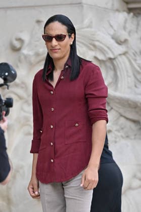 PFW Haute Couture Chanel Outside Arrivals JR Imane Khelif arriving at the Chanel show during Haute Couture Fashion Week in Paris, France, on 7 July 2026. Photo by Julien Reynaud APS-Medias ABACAPRESS.COM Paris France  Copyright: xReynaudxJulien APS-Medias ABACAx