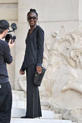 PFW Haute Couture Chanel Outside Arrivals JR Eye Haidara arriving at the Chanel show during Haute Couture Fashion Week in Paris, France, on 7 July 2026. Photo by Julien Reynaud APS-Medias ABACAPRESS.COM Paris France  Copyright: xReynaudxJulien APS-Medias ABACAx