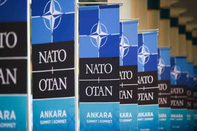 July 7, 2026, Ankara, Turkey: NATO flags aree seen during the 2026 NATO Ankara Summit in Ankara, Turkiye, on July 7th, 2026. Ankara Turkey  - ZUMAz156 20260707_zip_z156_007 Copyright: xBeataxZawrzelx