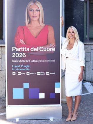 IPA86474529 - Rome, Rai Teulada headquarters, presentation of La partita del cuore 2026. Pictured: Eleonora Daniele  Copyright: xMarcoxProvvisionatox xMarcoxProvvisionatox 86474529