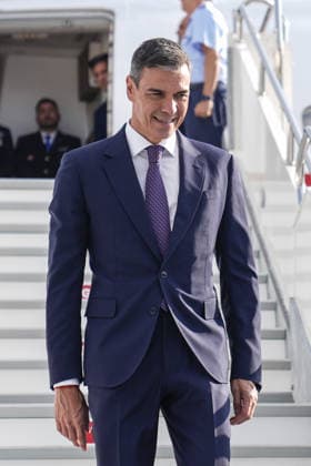 NATO Ankara Summit ANKARA, TURKIYE - JULY 7: Spanish Prime Minister Pedro Sanchez arrives at Ankara Airport ahead of the 36th NATO Heads of State and Government Summit in Ankara, Turkiye, on July 7, 2026. Osmancan Gurdogan Anadolu Ankara Turkey. Editorial use only. Please get in touch for any other usage.  Copyright: x2026xAnadoluxOsmancanxGurdoganx