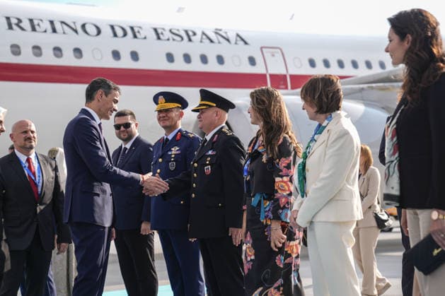 NATO Ankara Summit ANKARA, TURKIYE - JULY 7: Spanish Prime Minister Pedro Sanchez arrives at Ankara Airport ahead of the 36th NATO Heads of State and Government Summit in Ankara, Turkiye, on July 7, 2026. Osmancan Gurdogan Anadolu Ankara Turkey. Editorial use only. Please get in touch for any other usage.  Copyright: x2026xAnadoluxOsmancanxGurdoganx
