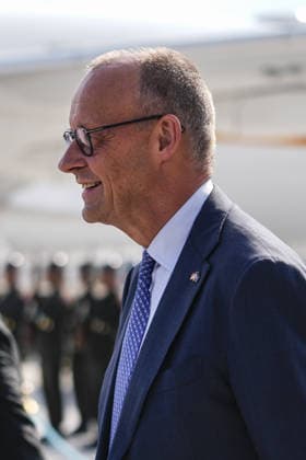 German Chancellor Friedrich Merz arrives Ankara for 36th NATO Summit ANKARA, TURKIYE - JULY 7: German Chancellor Friedrich Merz arrives at Ankara Airport for the 36th NATO Summit in Ankara, Turkiye on July 7, 2026. Osmancan Gurdogan Anadolu Ankara Turkey. Editorial use only. Please get in touch for any other usage.  Copyright: x2026xAnadoluxOsmancanxGurdoganx