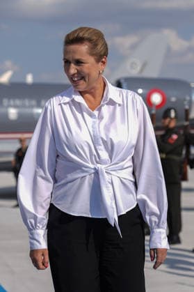 NATO Ankara Summit ANKARA, TURKIYE - JULY 7: Danish Prime Minister Mette Frederiksen arrives at Ankara Airport ahead of the 36th NATO Heads of State and Government Summit in Ankara, Turkiye, on July 7, 2026. Frederiksen is welcomed upon arrival by Turkish Minister of Family and Social Services Mahinur Ozdemir Goktas. Osmancan Gurdogan Anadolu Ankara Turkey. Editorial use only. Please get in touch for any other usage.  Copyright: x2026xAnadoluxOsmancanxGurdoganx