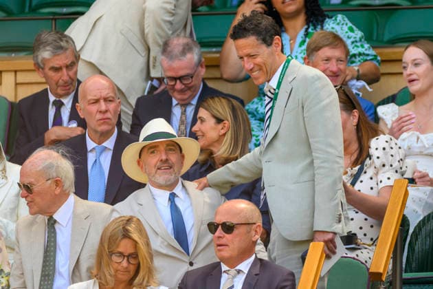 July 7, 2026, London, London, UK: London, UK. American billionaire entrepreneur Brad Keywell and President of TKO Group Holdings Mark Shapiro watch centre court tennis during day nine of The Wimbledon Tennis Championships at All England Lawn Tennis and Croquet Club. London UK  - ZUMAl94_ 20260707_zaf_l94_020 Copyright: xRayxTangx