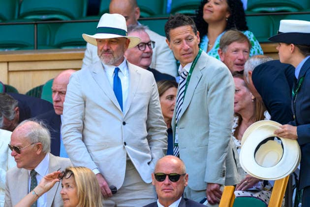July 7, 2026, London, London, UK: London, UK. American billionaire entrepreneur Brad Keywell and President of TKO Group Holdings Mark Shapiro watch centre court tennis during day nine of The Wimbledon Tennis Championships at All England Lawn Tennis and Croquet Club. London UK  - ZUMAl94_ 20260707_zaf_l94_021 Copyright: xRayxTangx