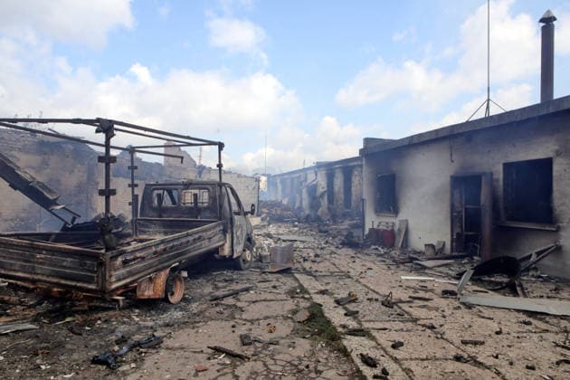 RECORD DATE NOT STATED Buildings and a car damaged in a massive combined Russian attack, Vyshneve, Kyiv region, Ukraine, on July 6, 2026. Russian forces launched a large-scale attack on the city and the surrounding region using ballistic and cruise missiles, as well as attack drones. Dozens of houses on five streets were destroyed, while warehouses and businesses were damaged. More than 600 local residents were evacuated because of the risk posed by unexploded ordnance. Six people were killed and at least 26 injured, including a nine-month-old infant and a 12-year-old child (Photo by Volodymyr Tarasov Ukrinform) Russian forces strike Zaporizhzhia with two guided bombs  Copyright: xVolodymyrxTarasovx