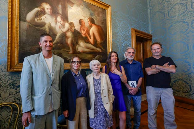 July 7, 2026, Rome, Rome, ITALY: From left, Alcide Pierantozzi, Teresa Ciabatti, Bianca Pitzorno, Elena Rui, Michele Mari, Matteo Nucci. Press conference with the finalist authors of the 80th edition of the Strega Prize, Rome, July 7, 2026. Finalist of the 80th edition of the Strega Prize, during the press conference, Rome, July 7, 2026. Rome ITALY  - ZUMAa289 20260707_zia_a289_123 Copyright: xRiccardoxDexLucax xAgfx