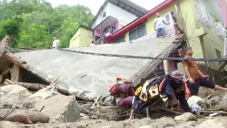 RECORD DATE NOT STATED Several shops and houses are severely damaged in a flash flood and landslide in Thathri Doda Jammu & Kashmir , Jul 07 (ANI): People inspect a damaged house after a flash flood and landslide at Thathri, in Doda on Tuesday. (ANI Video Grab) Doda Jammu and Kashmir India Copyright: xANIx ANI_20260707224