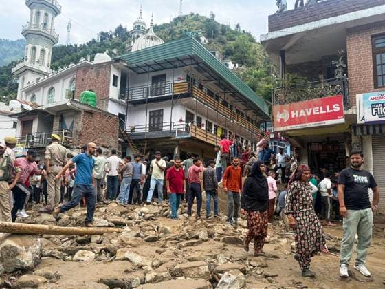 People walk over the debris that lies scattered after flood Doda, Jul 07 (ANI): People walk over the debris that lies scattered after flood, in Doda on Tuesday. Doda Jammu and Kashmir India Copyright: xANIx ANI_20260707325